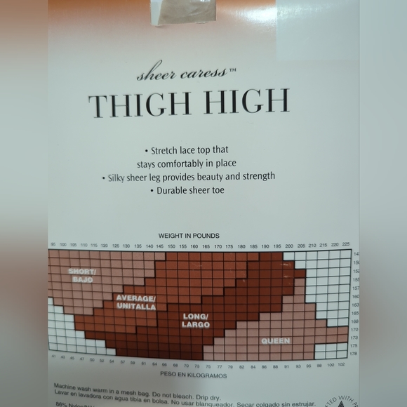 JC PENNEY Vintage OAKMEAL Nylon THIGH HIGH Short - 4'10" to 5'5"- 90-145 lbs NEW - Picture 2 of 6